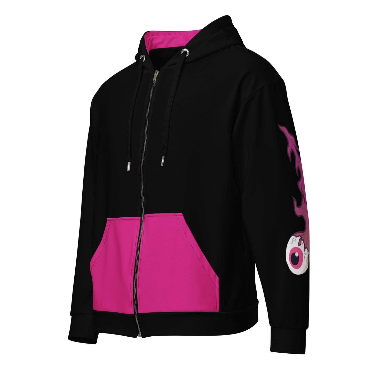 Plucked Eye Black Unisex zip hoodie