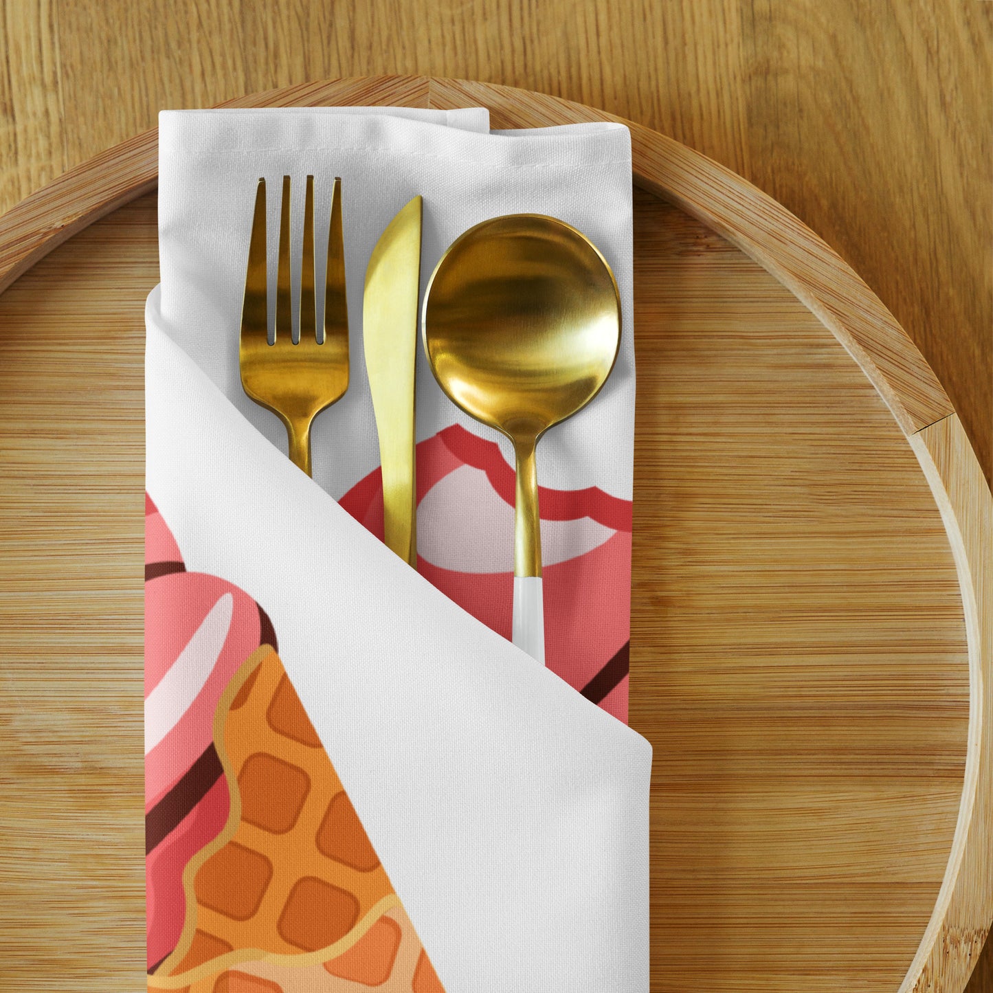 Ice-cream shop competition cloth napkin set