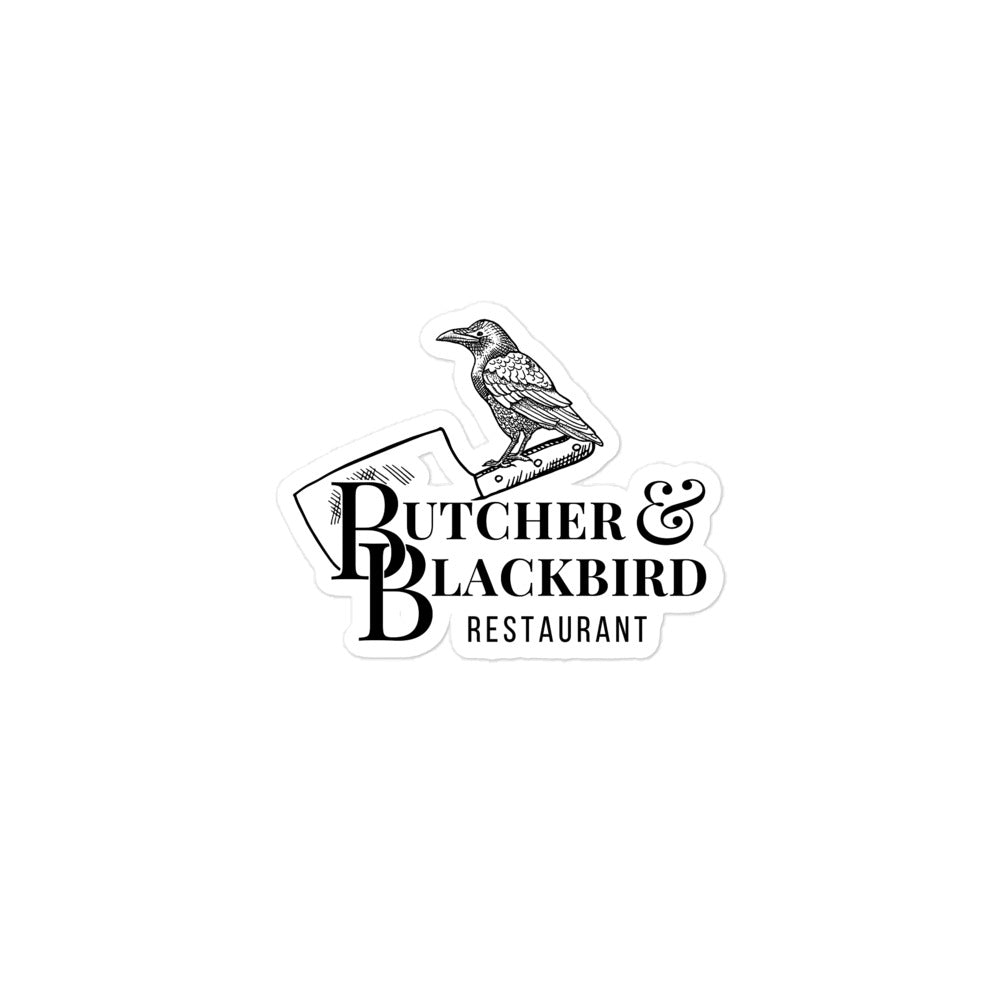 Butcher & Blackbird Restaurant sticker 3inx3in