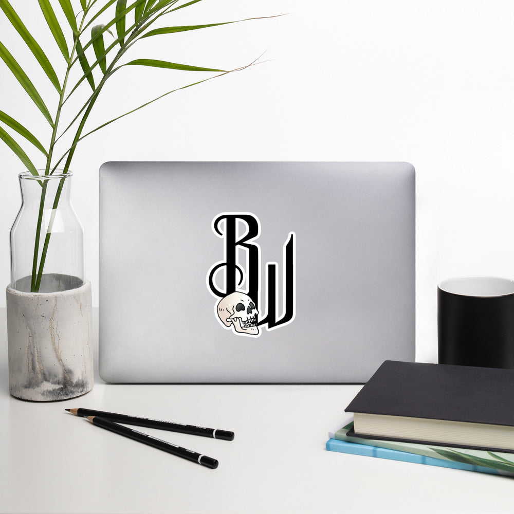 BW Skull sticker 5.5in x 5.5in
