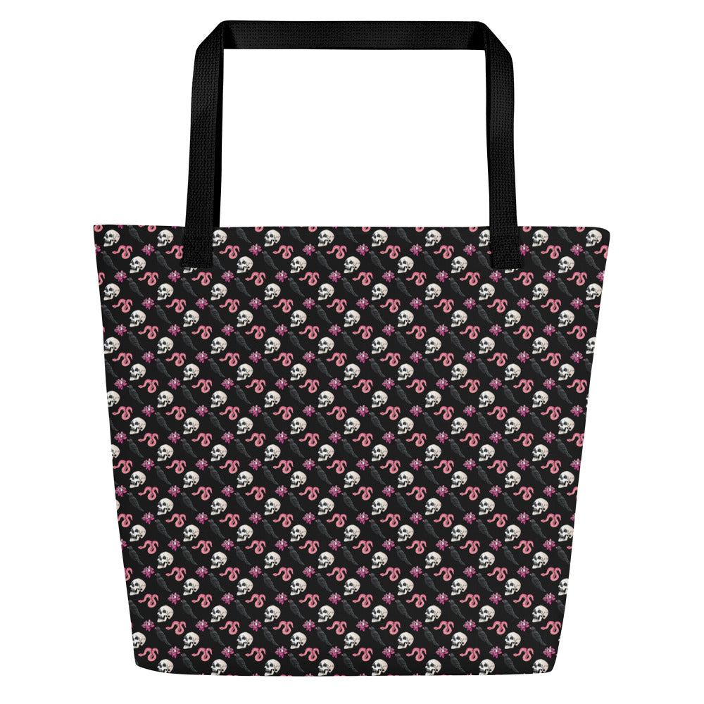 Black BW Large Tote Bag