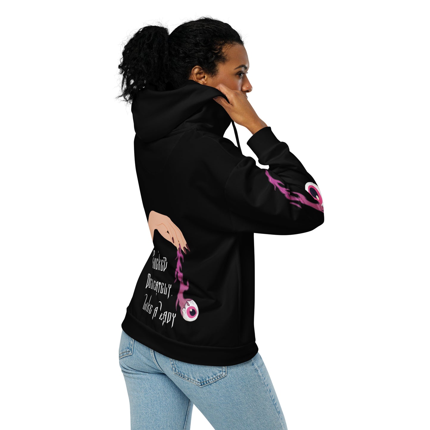 Plucked Eye Black Unisex zip hoodie