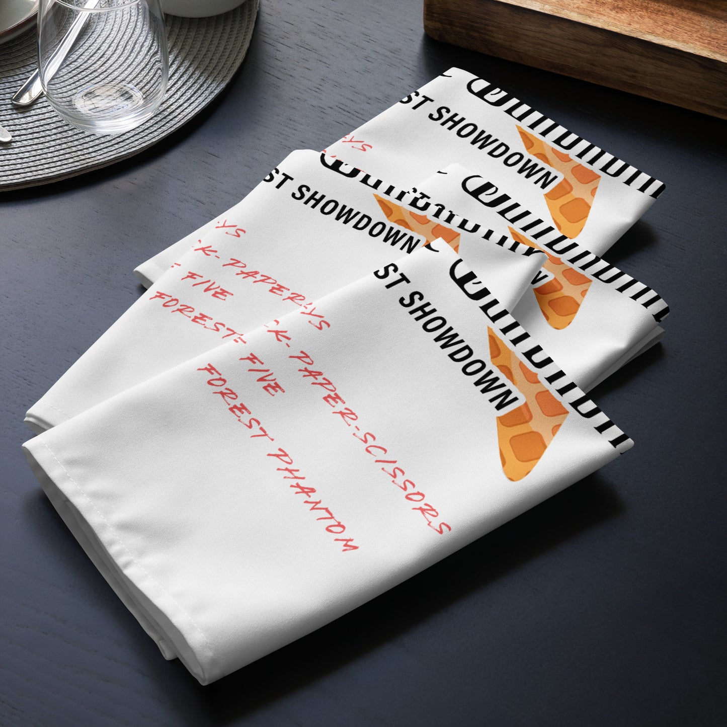 Ice-cream shop competition cloth napkin set