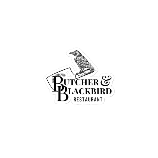 Butcher & Blackbird Restaurant sticker 3inx3in