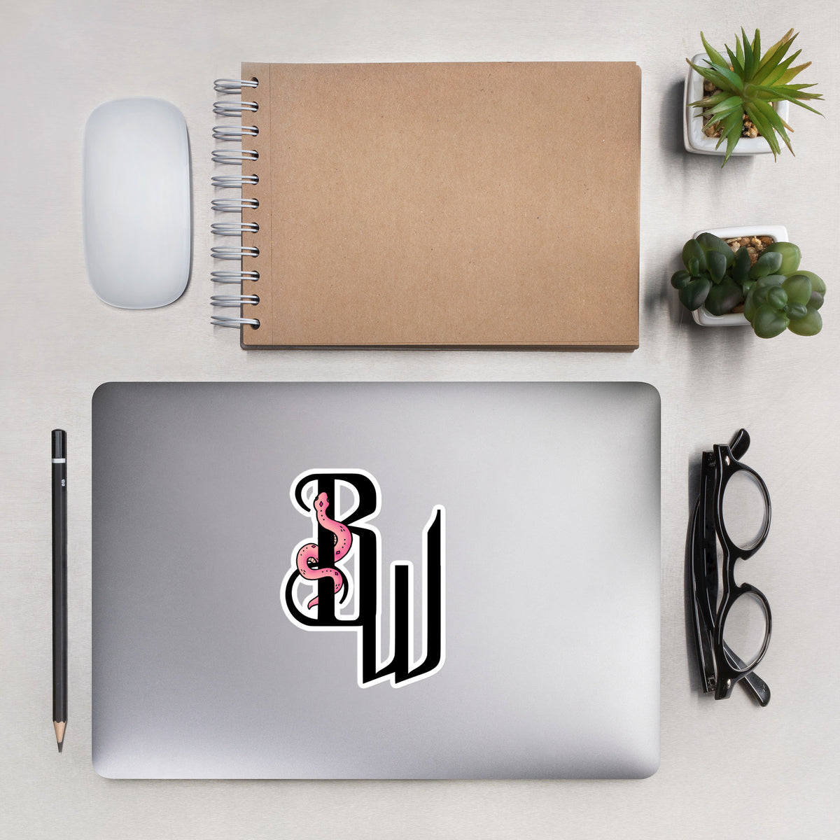One Sticker Bw BW Snake sticker 5.5in x 5.5in – Dark Romance Merch